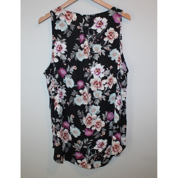 Torrid Georgette Single Pleat Front Chiffon Sleeveless Blouse Floral Plus Sz 2X - Picture 7 of 8